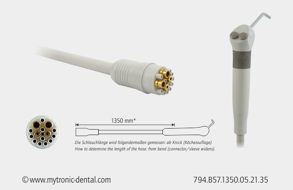 MC 3FP syringe (angled) with hose - quick coupling - quartz grey