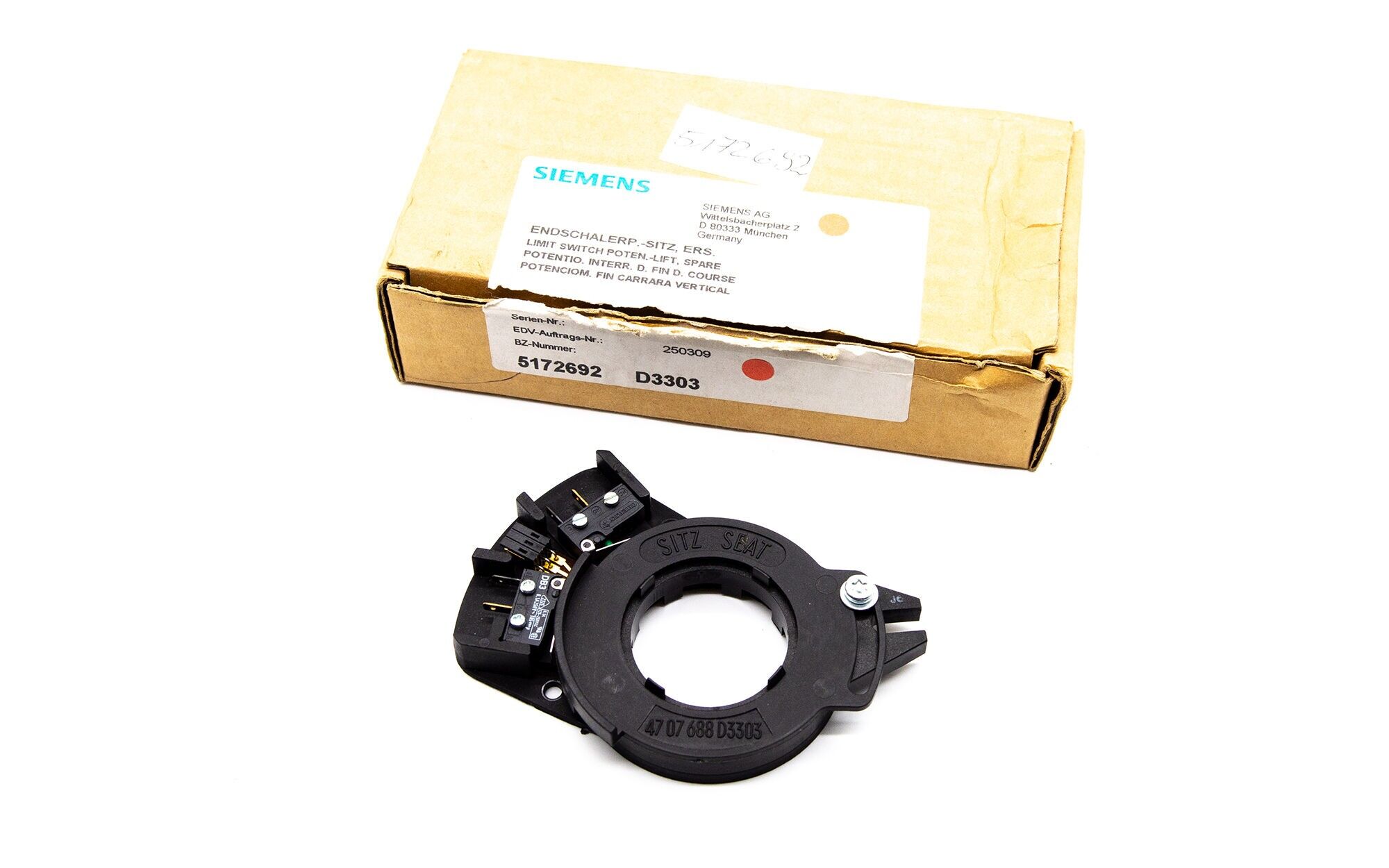 Sirona C2 & C4 limit switch potentiometer - seat - new - 51 72 692