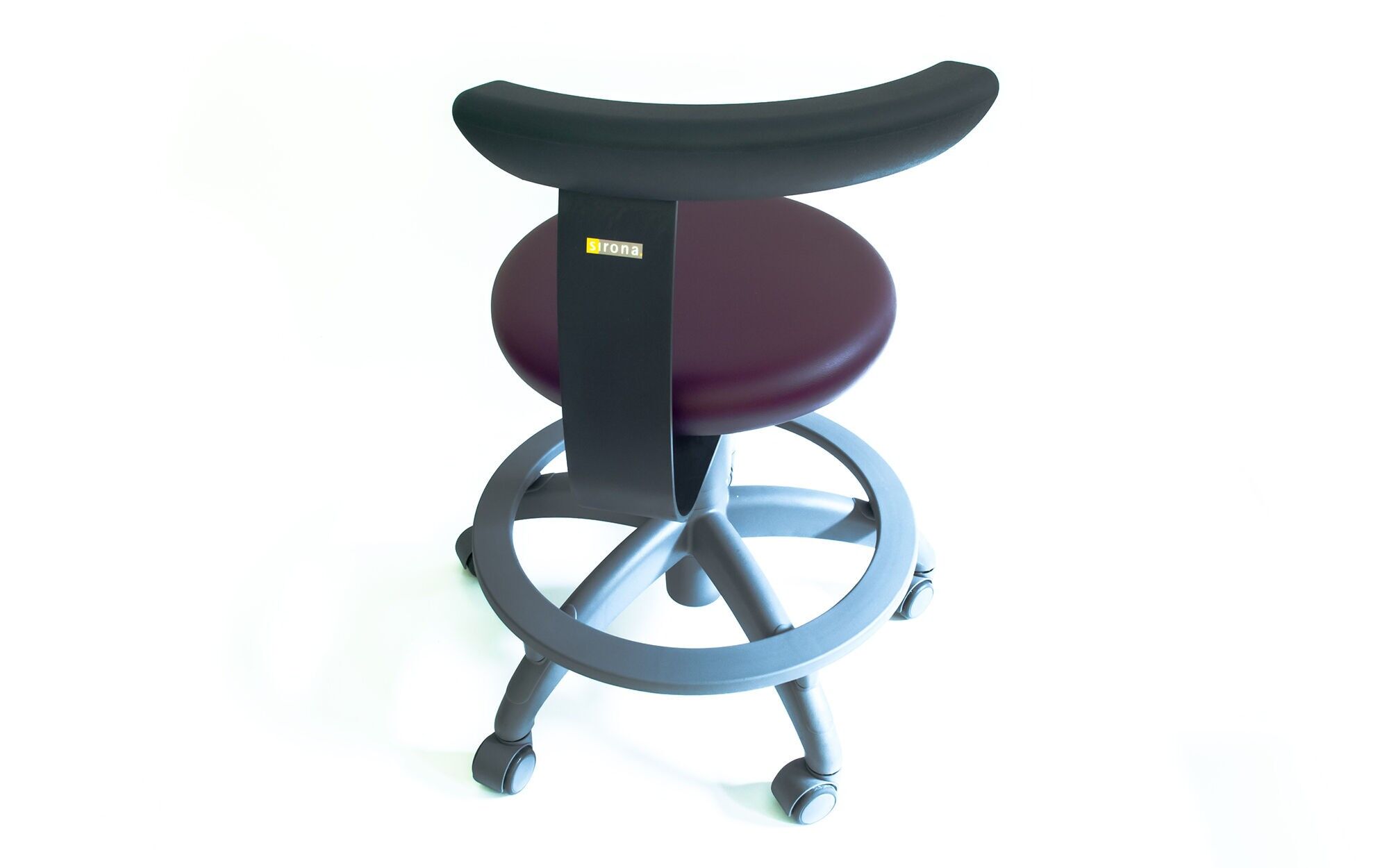 Sirona Carl office chair with foot ring - burgundy red