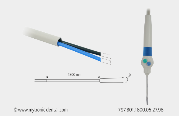 MC 3FP syringe (straight) with hose - open ends - light blue