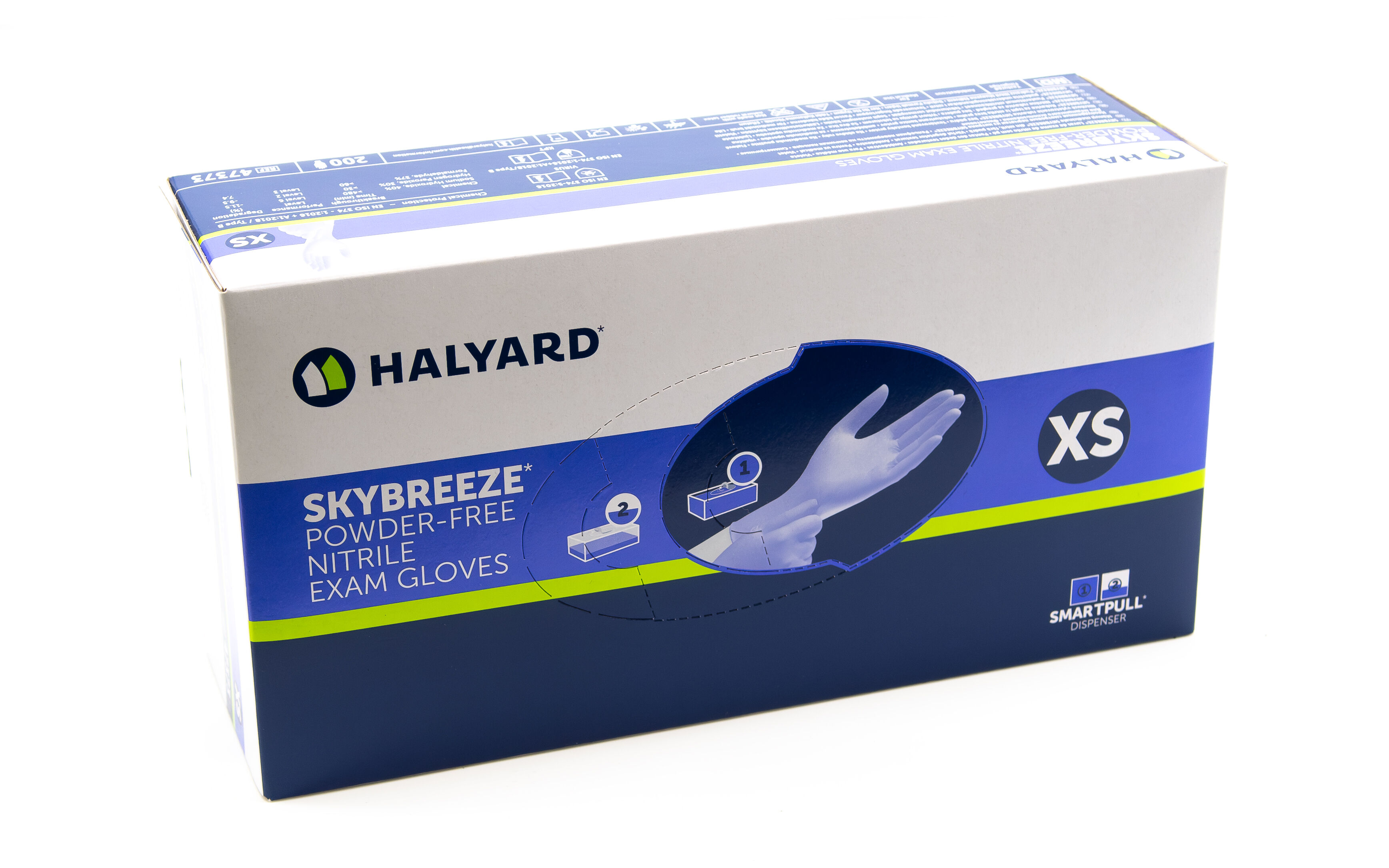 O&M Halyard - SKYBREEZE Nitrile Examination Gloves XS