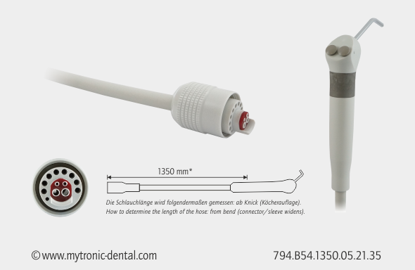 MC 3FP syringe (angled) with hose - multi-coupling - quartz grey