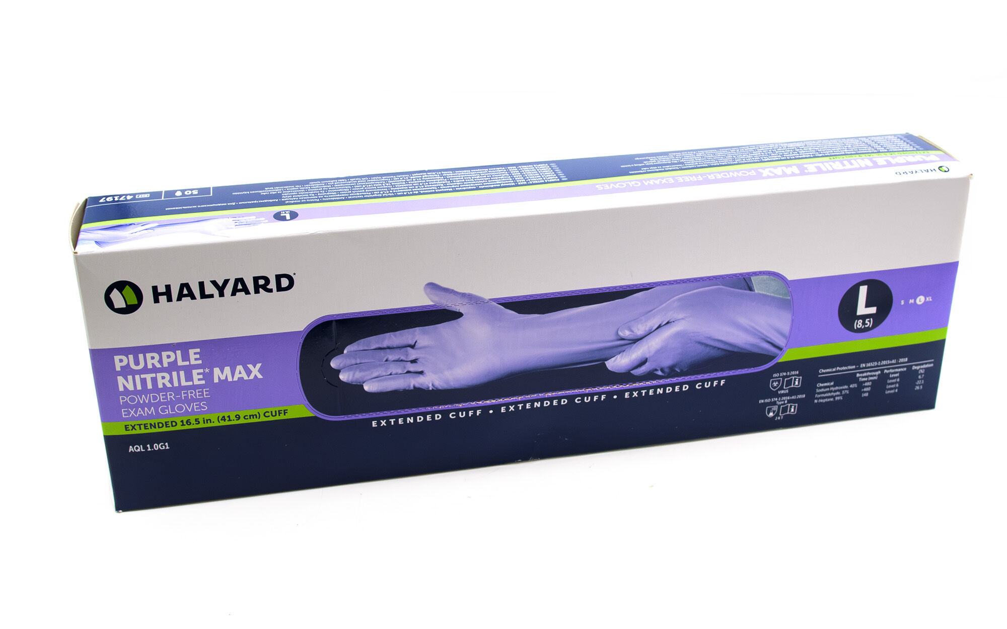 O&M Halyard - Purple Nitrile Max Untersuchungshandschuhe L (50 Stück)