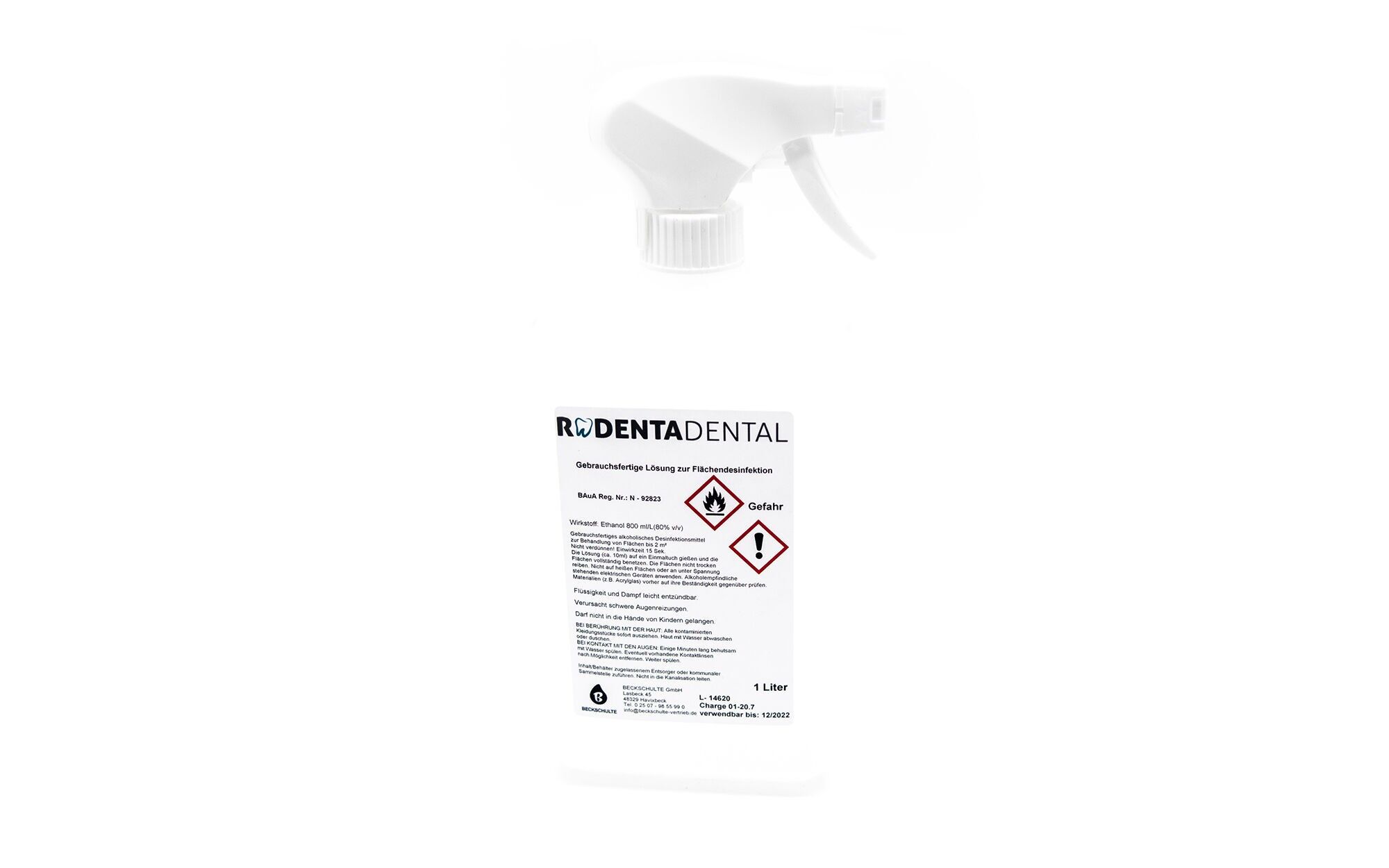 Surface disinfectant, 1 liter bottle with spray head