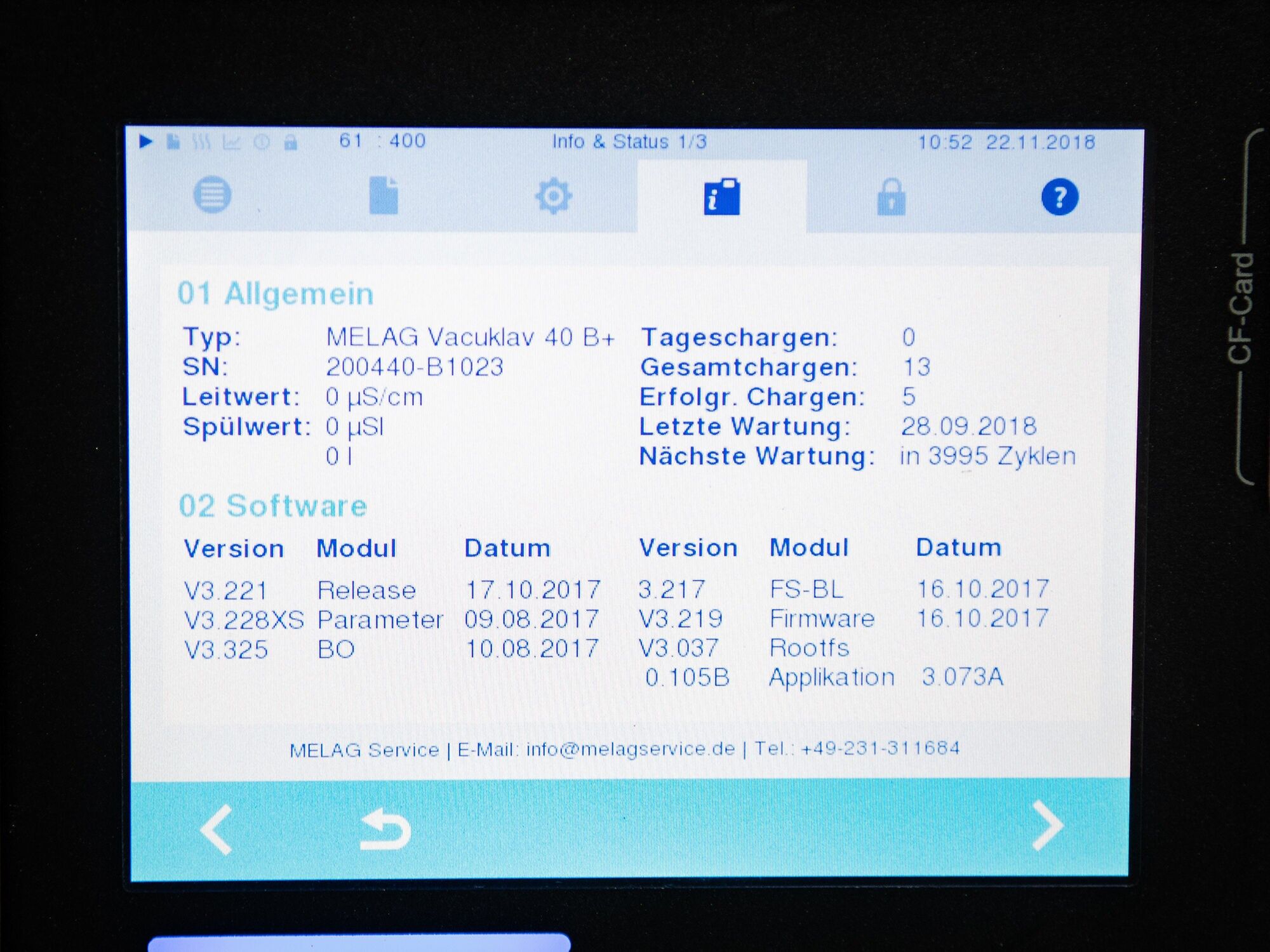 MELAG Vacuklav 40-B+ Evolution Software - Baujahr 2006